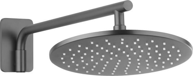 Wylewka prysznicowa ścienna ruchoma - 400 mm, wykończenie: titanium
