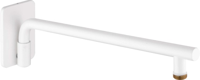 Wylewka prysznicowa ścienna ruchoma - 400 mm, wykończenie: bianco