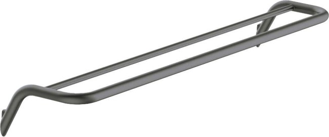 Wieszak na ręcznik podwójny - ścienny, wykończenie: titanium