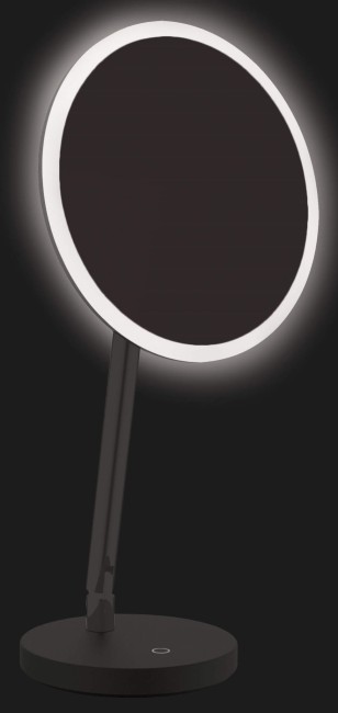 Lusterko kosmetyczne stojące - podświetlenie LED, wykończenie: nero