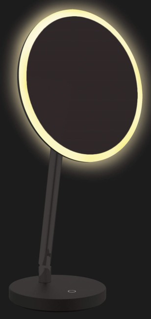 Lusterko kosmetyczne stojące - podświetlenie LED, wykończenie: nero