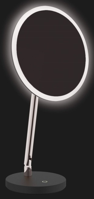 Lusterko kosmetyczne stojące - podświetlenie LED, wykończenie: chrom