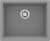 Zlewozmywak granitowy 1-komorowy - montowany na równi z blatem, wykończenie: szary metalik