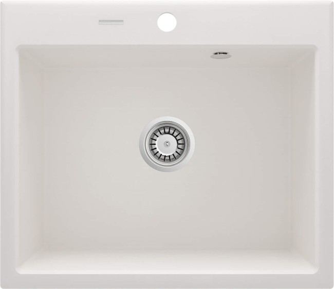 Zlewozmywak granitowy 1-komorowy, wykończenie: alabaster