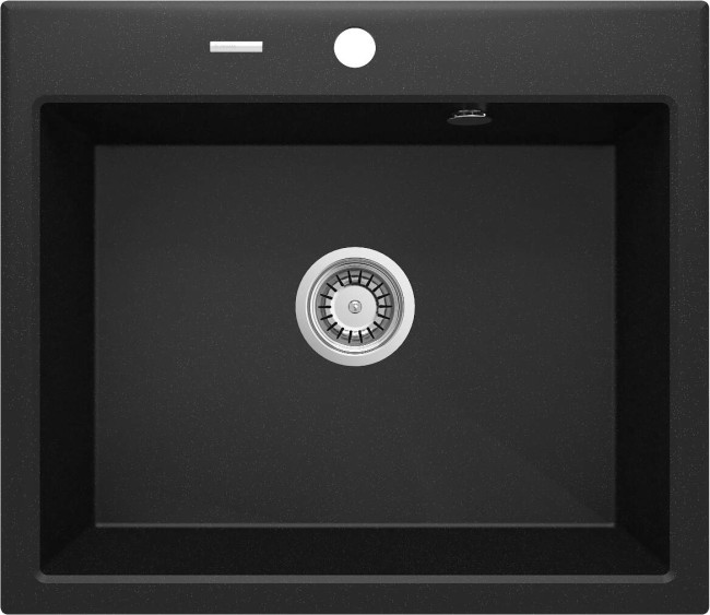 Zlewozmywak granitowy 1-komorowy, wykończenie: grafit metalik