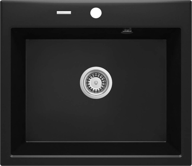 Zlewozmywak granitowy 1-komorowy, wykończenie: nero