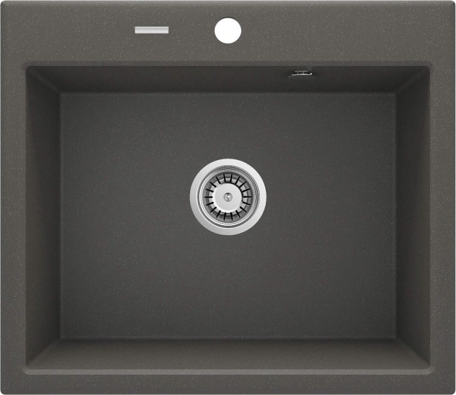 Zlewozmywak granitowy 1-komorowy, wykończenie: antracyt metalik