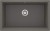 Zlewozmywak granitowy 1-komorowy podwieszany, wykończenie: antracyt metalik