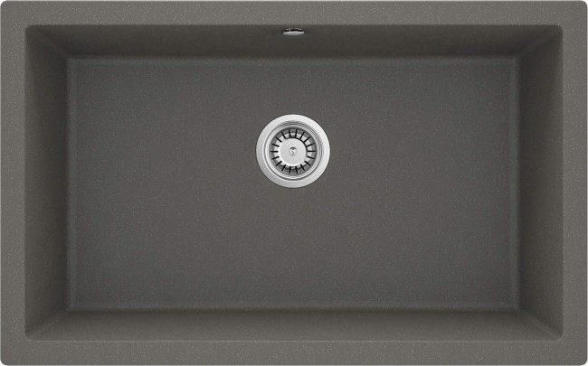 Zlewozmywak granitowy 1-komorowy podwieszany, wykończenie: antracyt metalik