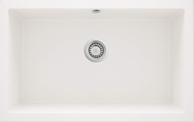 Zlewozmywak granitowy 1-komorowy podwieszany, wykończenie: alabaster