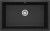 Zlewozmywak granitowy 1-komorowy podwieszany, wykończenie: grafit metalik