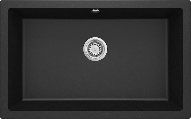 Zlewozmywak granitowy 1-komorowy podwieszany, wykończenie: grafit metalik