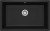 Zlewozmywak granitowy 1-komorowy podwieszany, wykończenie: nero