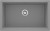 Zlewozmywak granitowy 1-komorowy podwieszany, wykończenie: szary metalik