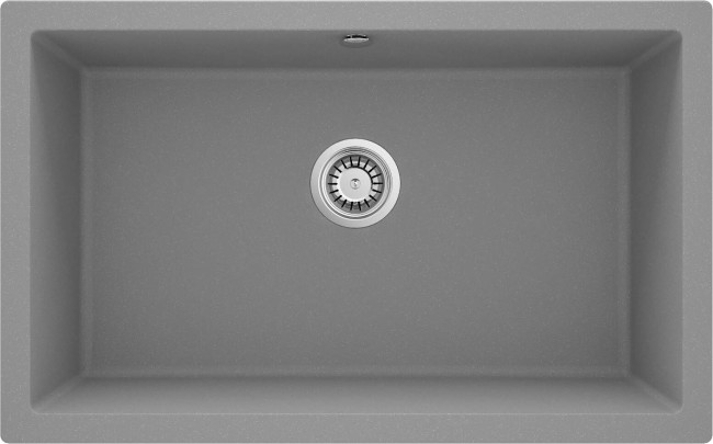 Zlewozmywak granitowy 1-komorowy podwieszany, wykończenie: szary metalik