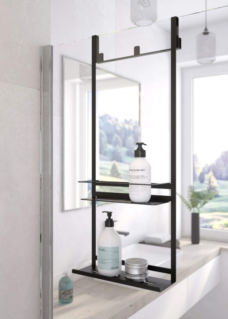 Półka wieszana na kabinę, wykończenie: nero