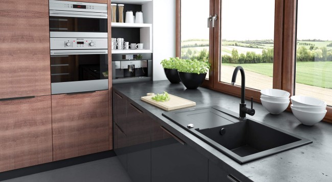 Bateria kuchenna, wykończenie: grafit