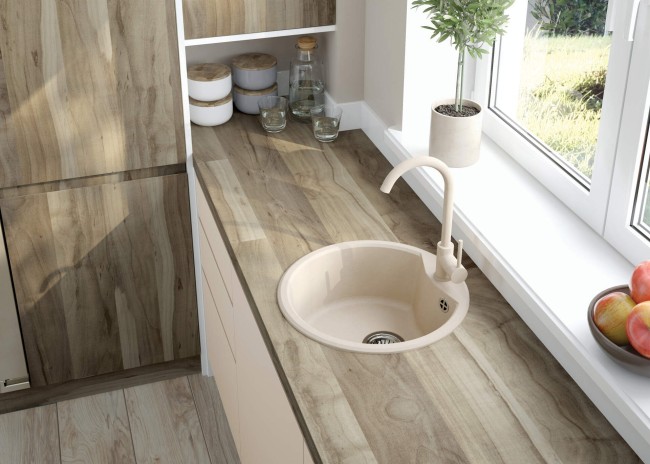 Bateria kuchenna, wykończenie: beż