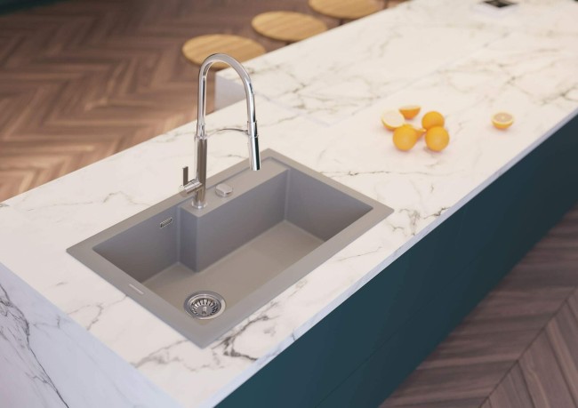 Bateria kuchenna z wyciąganą wylewką, wykończenie: chrom