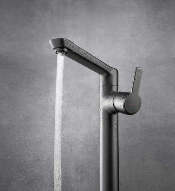 Bateria umywalkowa wysoka, wykończenie: titanium
