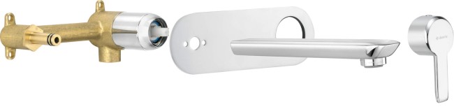 Bateria umywalkowa podtynkowa, wykończenie: chrom