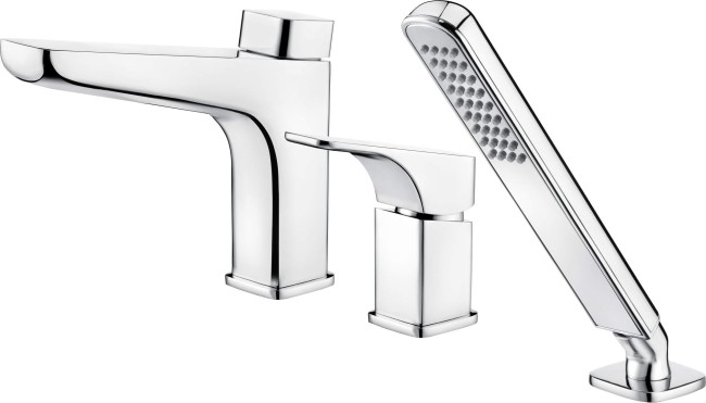 Bateria wannowa 3-otworowa, wykończenie: chrom
