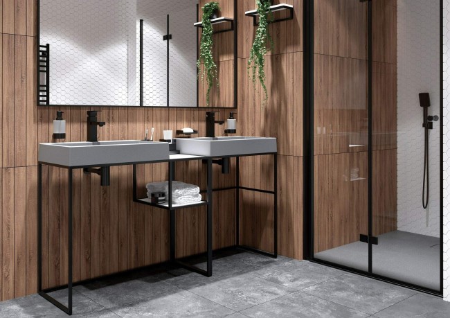 Brodzik granitowy kwadratowy 90x90 cm, wykończenie: szary metalik