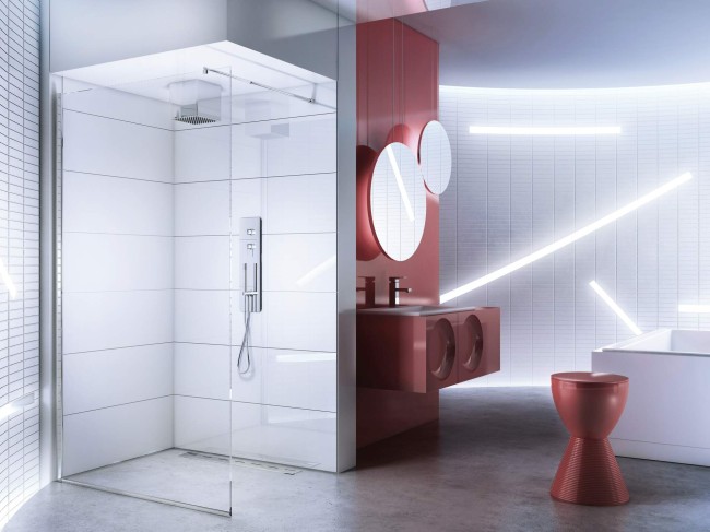 Kabina prysznicowa walk-in 100 cm, wykończenie: chrom