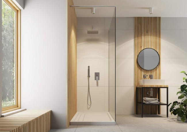 Kabina prysznicowa walk-in 100 cm, wykończenie: chrom