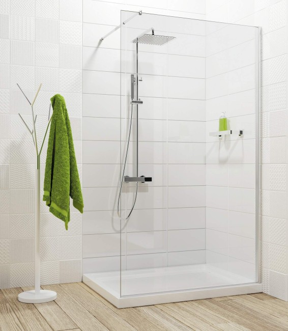 Kabina prysznicowa walk-in 100 cm, wykończenie: chrom