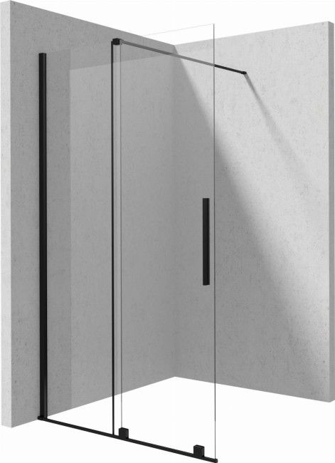 Ścianka prysznicowa walk-in - przesuwna, wykończenie: nero