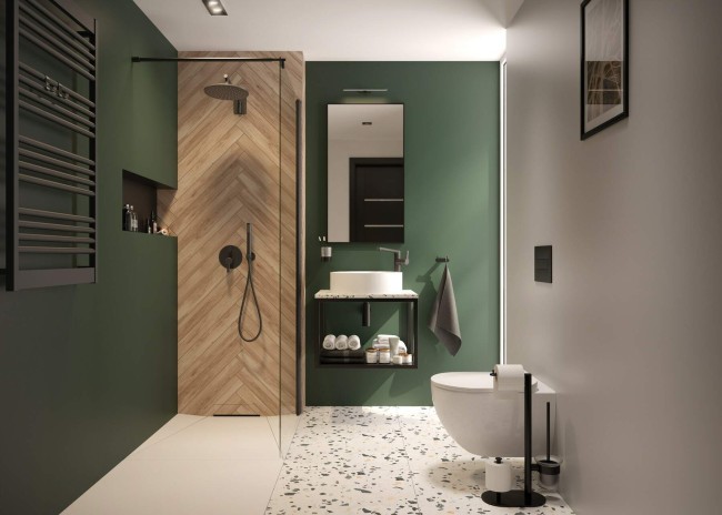 Ścianka prysznicowa / walk-in systemu Kerria Plus 80 cm, wykończenie: nero