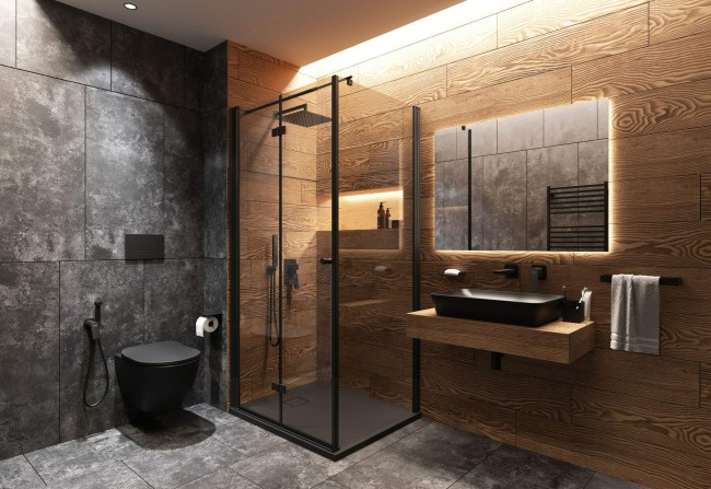 Ścianka prysznicowa / walk-in systemu Kerria Plus 90 cm, wykończenie: nero