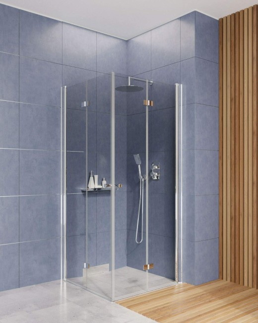 Drzwi prysznicowe systemu Kerria Plus 100 cm - składane, wykończenie: chrom