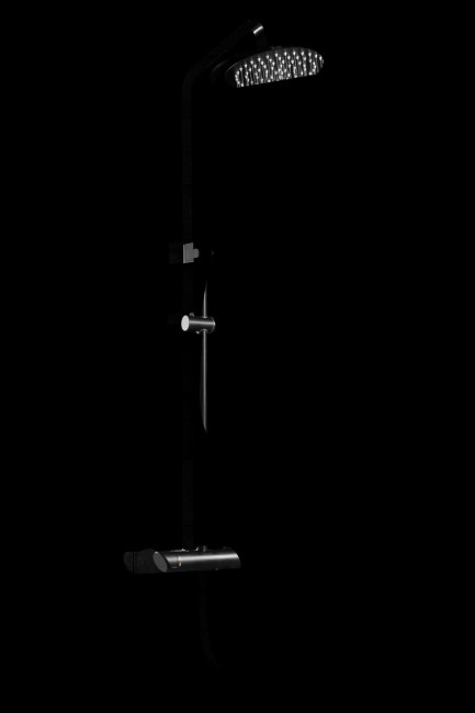 Deszczownica z baterią prysznicową, wykończenie: nero