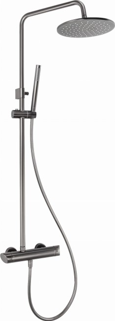 Deszczownica z baterią prysznicową, wykończenie: titanium