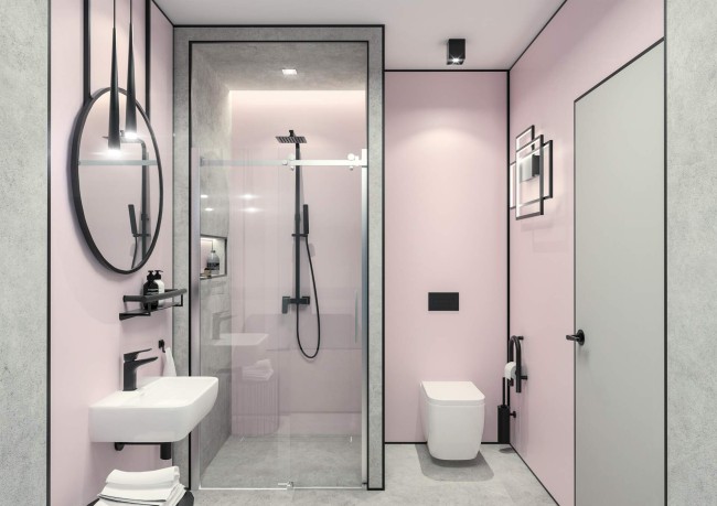 Deszczownica z baterią prysznicową, wykończenie: nero