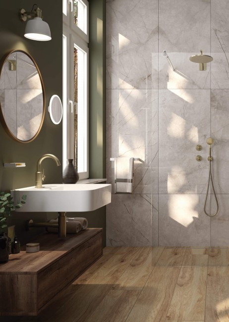 Głowica prysznicowa okrągła, wykończenie: mosiądz