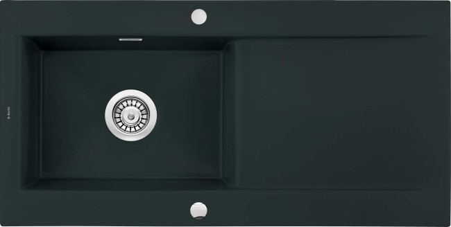 Zlewozmywak ceramiczny 1-komorowy z ociekaczem, wykończenie: nero