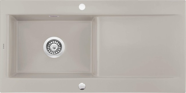 Zlewozmywak ceramiczny 1-komorowy z ociekaczem, wykończenie: cappuccino