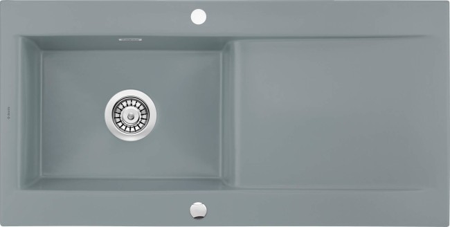 Zlewozmywak ceramiczny 1-komorowy z ociekaczem, wykończenie: szary mat