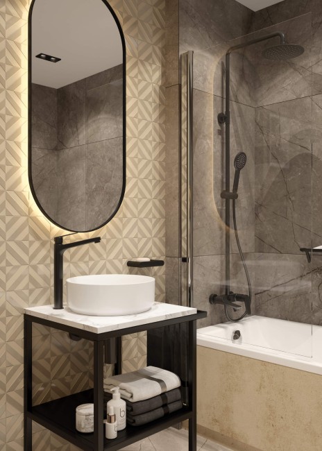 Bateria umywalkowa wysoka, wykończenie: nero