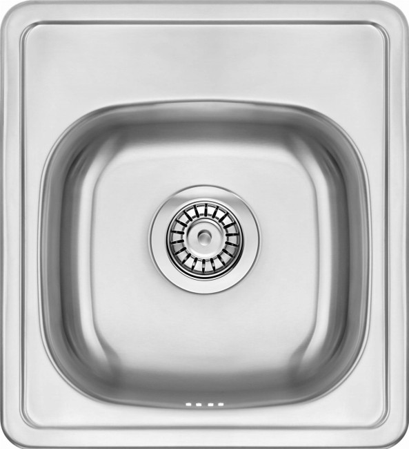 Zlewozmywak stalowy 1-komorowy, wykończenie: stal, satyna