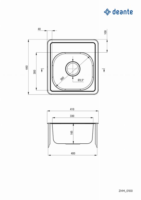 Zlewozmywak stalowy 1-komorowy, wykończenie: stal, satyna