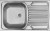Zlewozmywak stalowy 1-komorowy z ociekaczem po prawej stronie - nakładany, wykończenie: stal, satyna