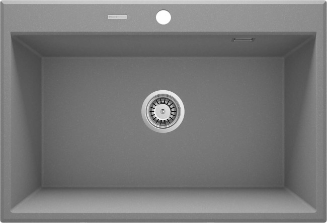Zlewozmywak granitowy 1-komorowy, wykończenie: szary metalik