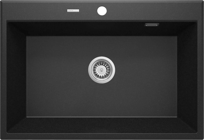 Zlewozmywak granitowy 1-komorowy, wykończenie: grafit metalik
