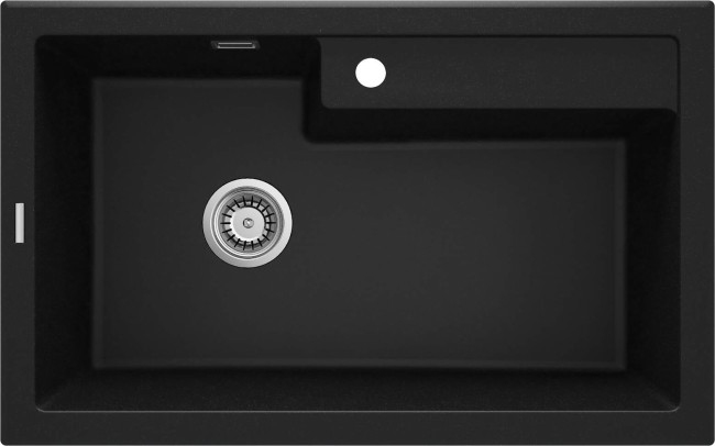 Zlewozmywak granitowy 1-komorowy, wykończenie: grafit metalik