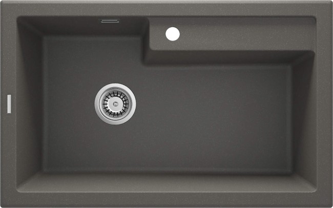 Zlewozmywak granitowy 1-komorowy, wykończenie: antracyt metalik