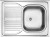 Zlewozmywak stalowy 1-komorowy z ociekaczem po lewej stronie - nakładany, wykończenie: stal, dekor